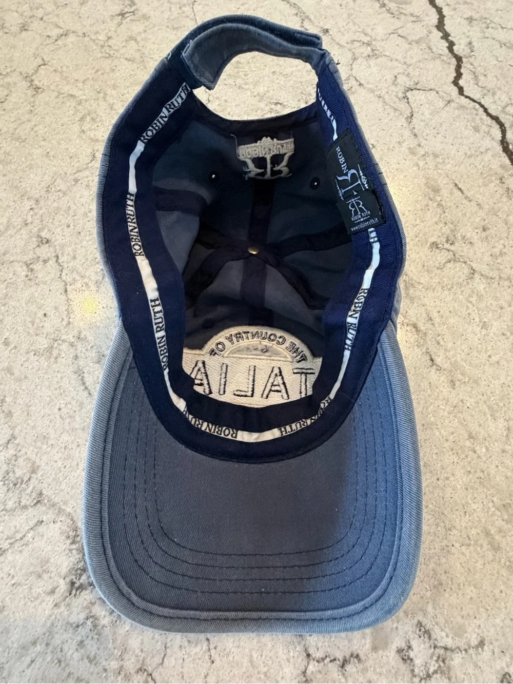 Robin Ruth Italia Italy Baseball Cap Blue Embroidered Italy Adjustable Hat